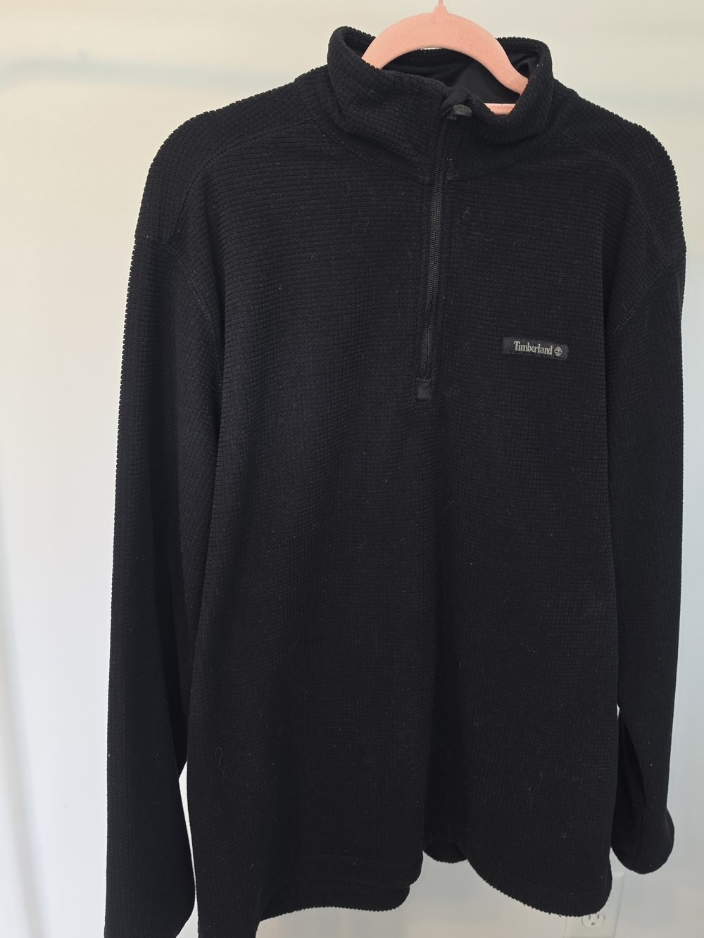 Timberland Men's Black Half-Zip Knit Pullover